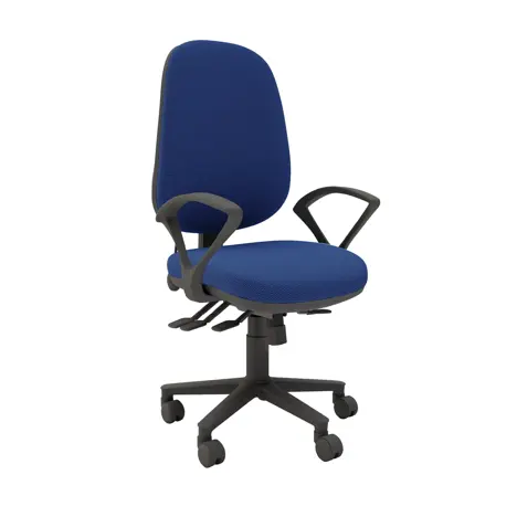 Multi-functional High Back Task Chair - Black Base - Fixed Arms - Hamilton